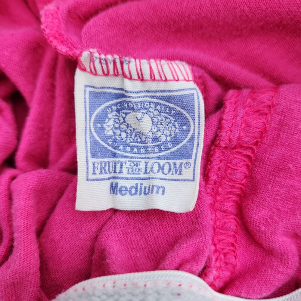 Vintage 80s 90s Fruit of the Loom Lounge Shorts M Pink Knit Pajama High Waisted - Picture 4 of 6